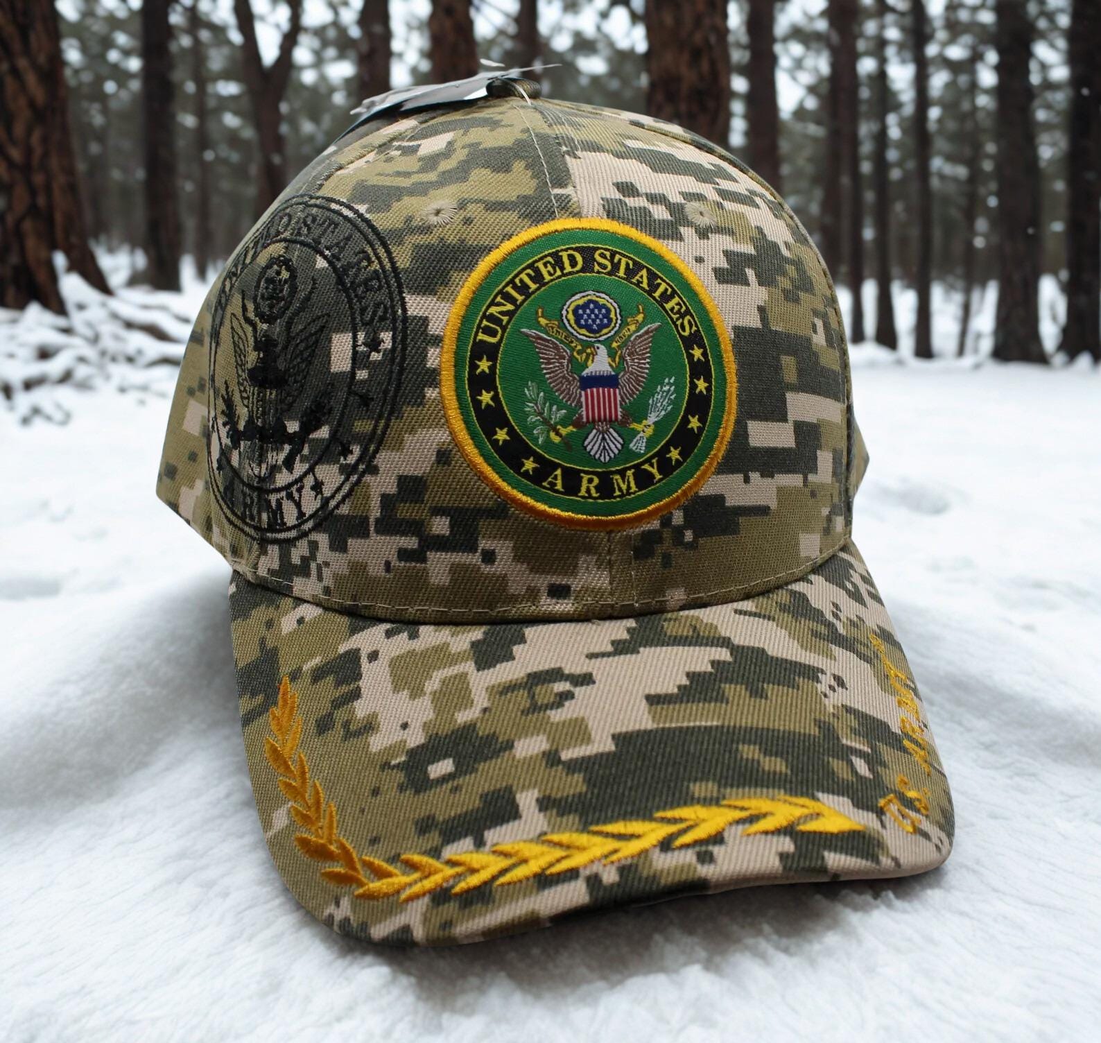 アメリカ陸軍　軍帽 アメリカ陸軍野球帽。アメリカ陸軍刺繍入りキャップ。退役軍人への