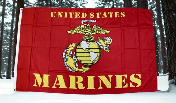 アメリカ海兵隊旗。誇りを持って奉仕したアメリカ海兵隊旗 3 x 5