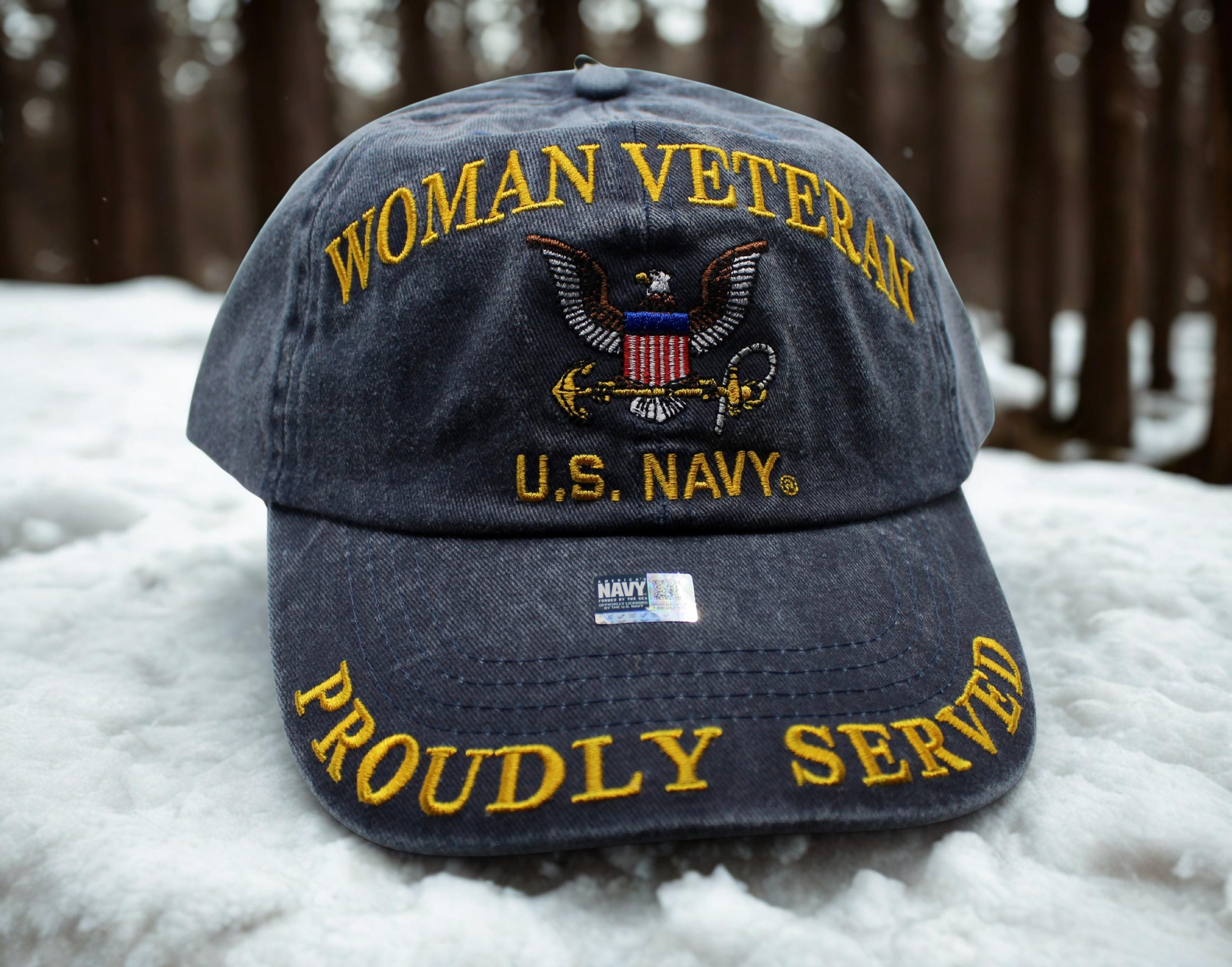 女性海軍退役軍人帽子。アメリカ海軍キャップ。アメリカ海軍女性退役