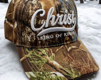 Christ King of Kings Hat. Jesus Cap. Christian Camo Baseball Cap. Faith Hat. Christian Gift. Jesus Hat. Jesus King of Kings Camo Cap