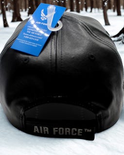 USAF Seal Faux Leather Hat – Gift for Dad. Embroidered U.S Air