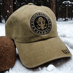 U.S. Army Baseball Hat – Embroidered Military Cap. Gift for Dad. Military Veteran Cap. Hat for Veterans. US Army Hat. Army Adjustable Hat