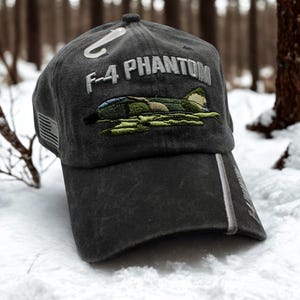 F-4 Phantom Fighter Jet Hat. U.S. Military Aviation Cap. Embroidered Veteran Adjustable Hat, Fighter Jet Hat, Aviation Gift. F-4 Phantom Hat