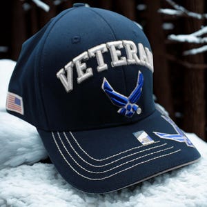 United States Air Force Veteran Hat. Air Force Logo Hat. Embroidered U.S Air Force Blue Cap. USAF Emblem Hat. Air Force Cap USAF Veteran Hat
