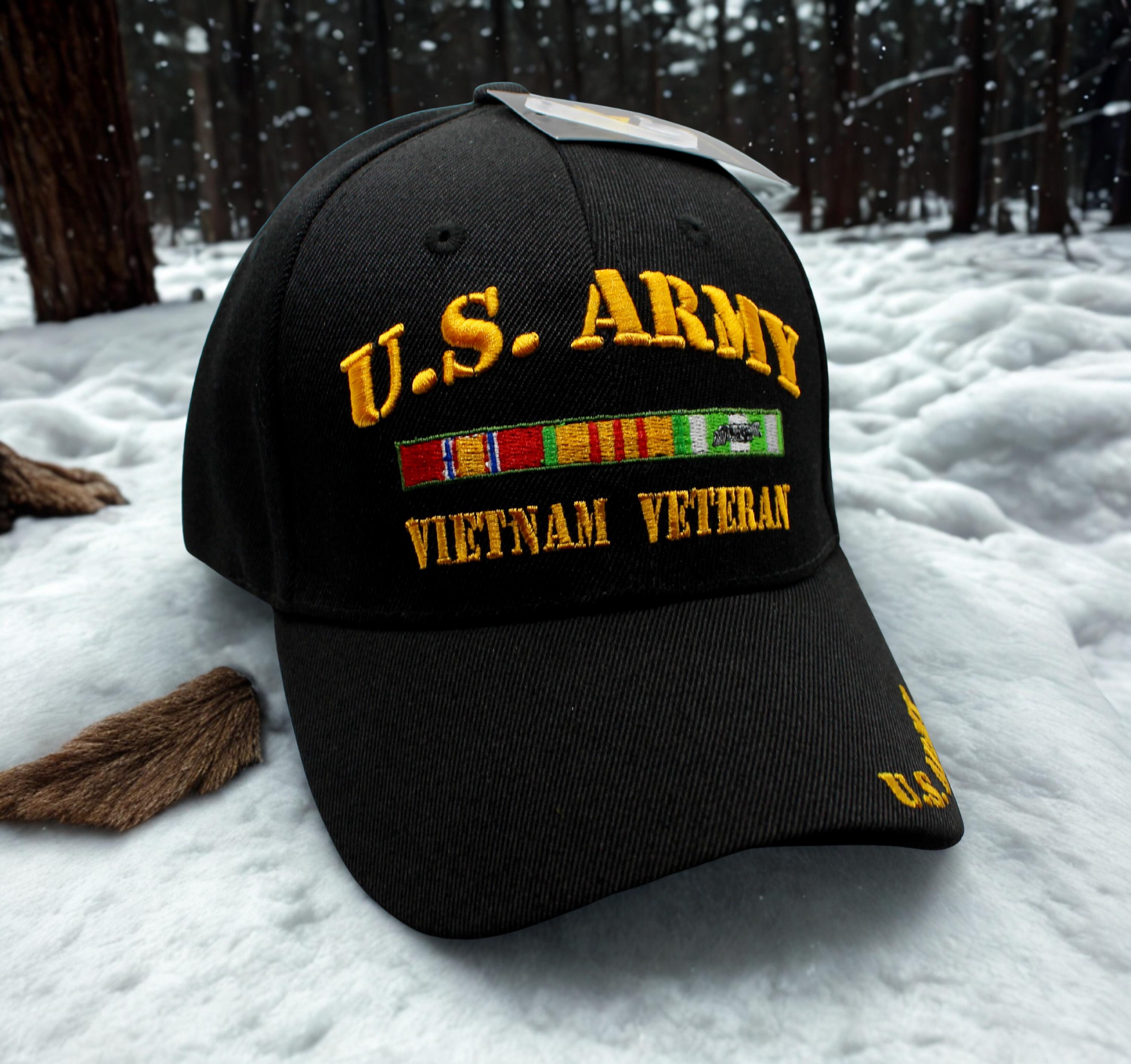 Berretto Baseball Veterano Vietnam Ricamato - RFCO Regolabile Strapback - Camo