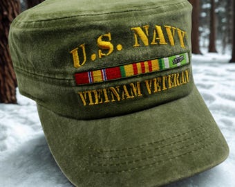 韓国軍　朝鮮戦争　退役軍人　ベスト,帽子 米海軍ベトナム戦争退役軍人用帽子。刺繍入りの海軍ベトナム戦争退役