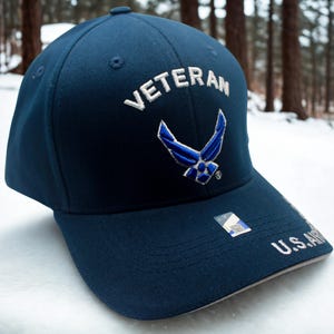 U.S Air Force Veteran Hat. Embroidered U.S Air Force Veteran Cap – USAF Seal Hat. US Air Force Veteran Cap. U.S Air Force Blue Cap. USAF Hat