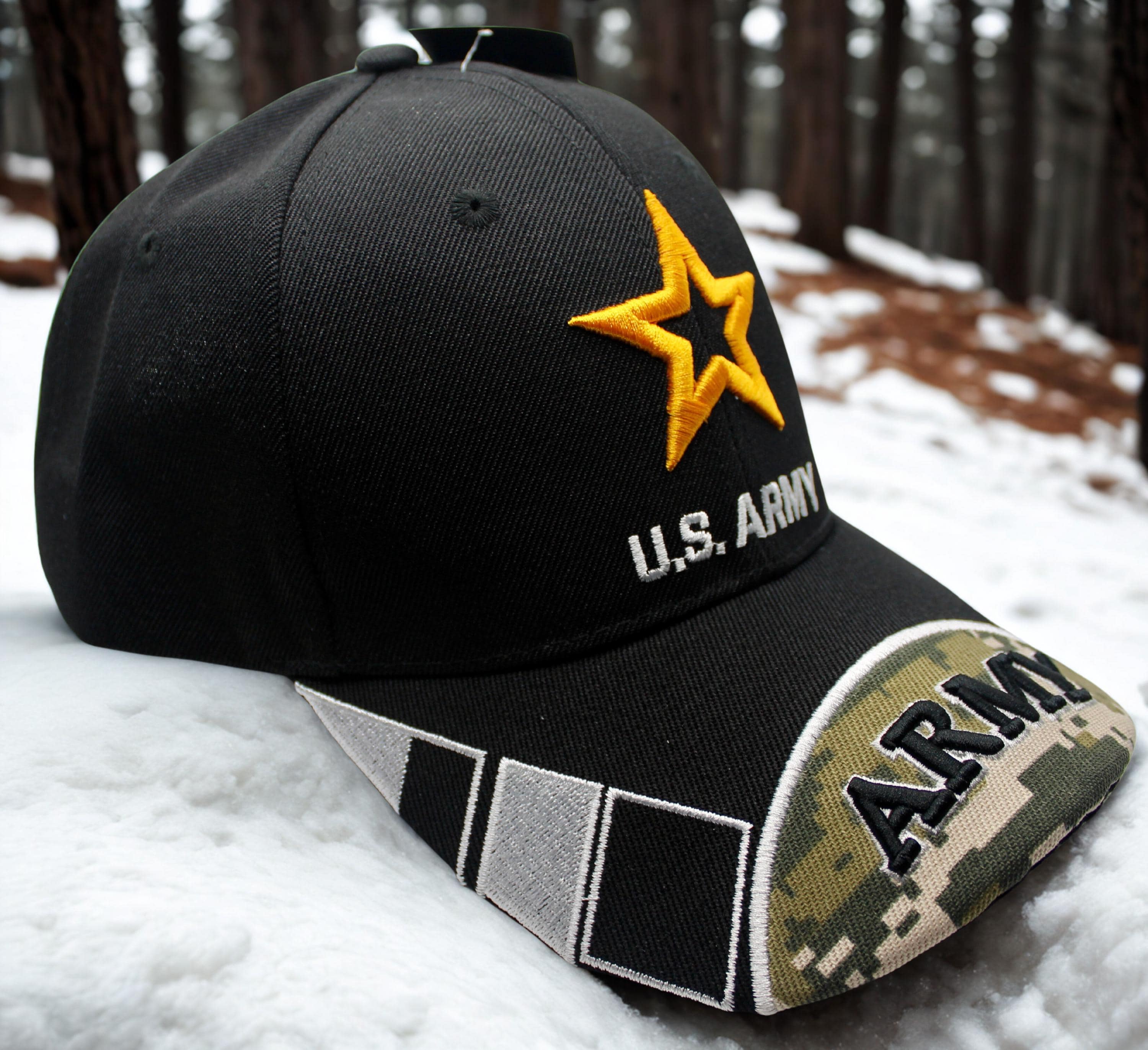 アメリカ陸軍帽子 - 刺繍入り陸軍星ミリタリーキャップ。お父さんへの