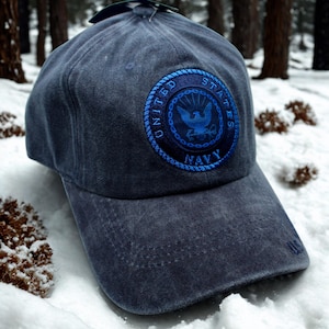 U.S Navy Emblem Cap – Embroidered U.S Navy hat. Navy Seal Emblem Hat. Gift for Dad. US Navy Cap. Navy Baseball Hat. Navy blue Hat