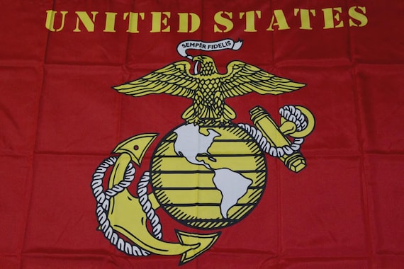 アメリカ海兵隊旗。誇りを持って奉仕したアメリカ海兵隊旗 3 x 5