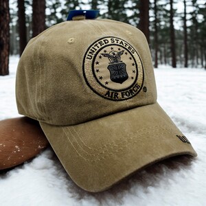 United States Air Force Hat. U.S Air Force Logo Hat – Embroidered U.S Air Force Brown Cap. USAF Emblem Hat. U.S Air Force Cap. USAF Hat