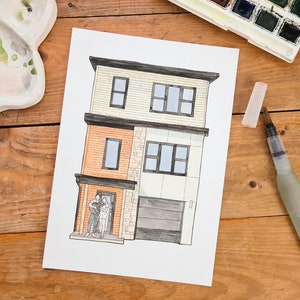 Custom Watercolour House Portrait | New Home Art Print | Housewarming Gift For New Homeowners | Personalized Gift