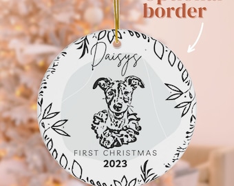Personalized Pet Photo Ornament, Custom Ceramic Christmas Decoration
