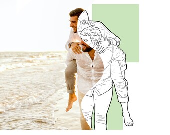 One Line Art  Drawing From Photo, Family Line Art Drawing, Personalized Mother Gift, Family Portrait, Custom illustration, Mothers Day Gift