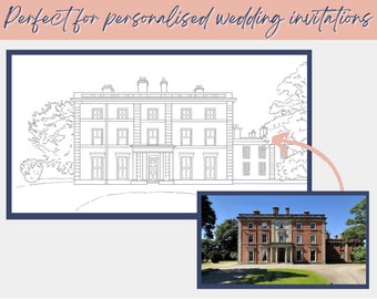 Personalized Wedding Venue Illustration | Custom Digital Portrait (Digital Download)