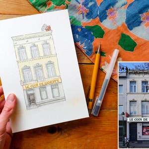 Aangepaste aquarel huisportret - handgeschilderd portret aangepast huis - Home Art Print - housewarmingcadeau - gepersonaliseerd cadeau