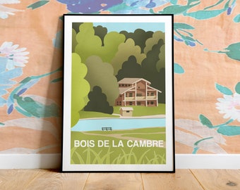 Brussels Park Poster - Whimsical Prints of Parks in Belgium - Playful Digital Hand-Drawn Art