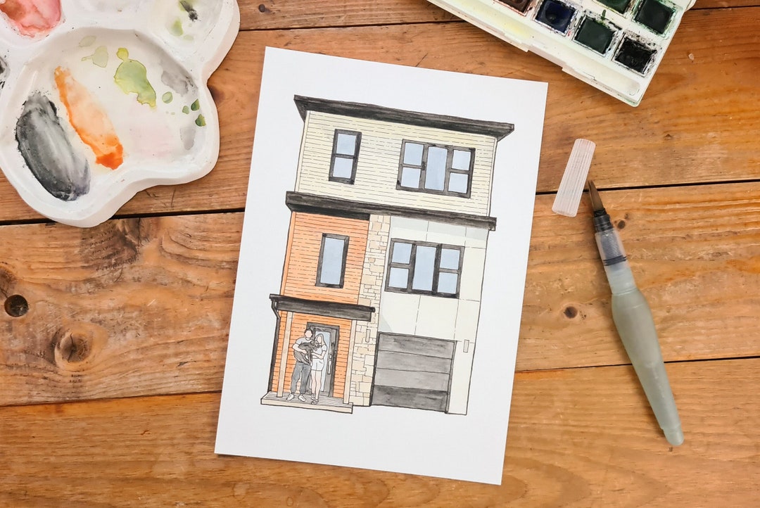 Custom Watercolor House Portrait | Personalized Home Art Print - Etsy