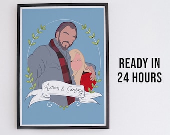 Custom Portrait | Faceless Illustration | Digital Couples Gift | Personalised Couples Portrait | Personalized Boyfriend Girlfriend Gift