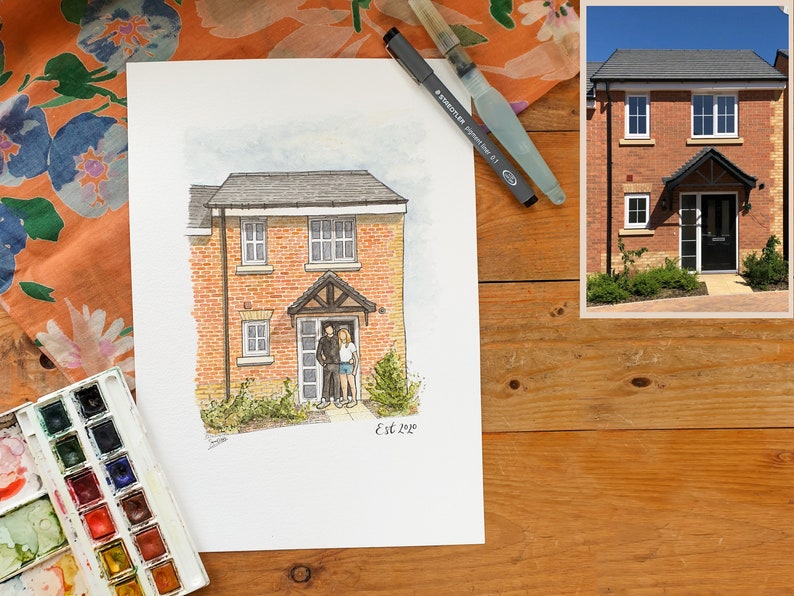 Custom Watercolour House Portrait Hand Painted Custom House Portrait Home Art Print Housewarming Gift Personalised Gift image 3