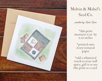 sweet funny notecard art print spring art greeting card folksy print