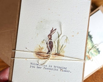 Rabbit Greeting Cards/ Watercolor notecards/Uplifting Cards/Friendship cards/Set of Notecards/Card set