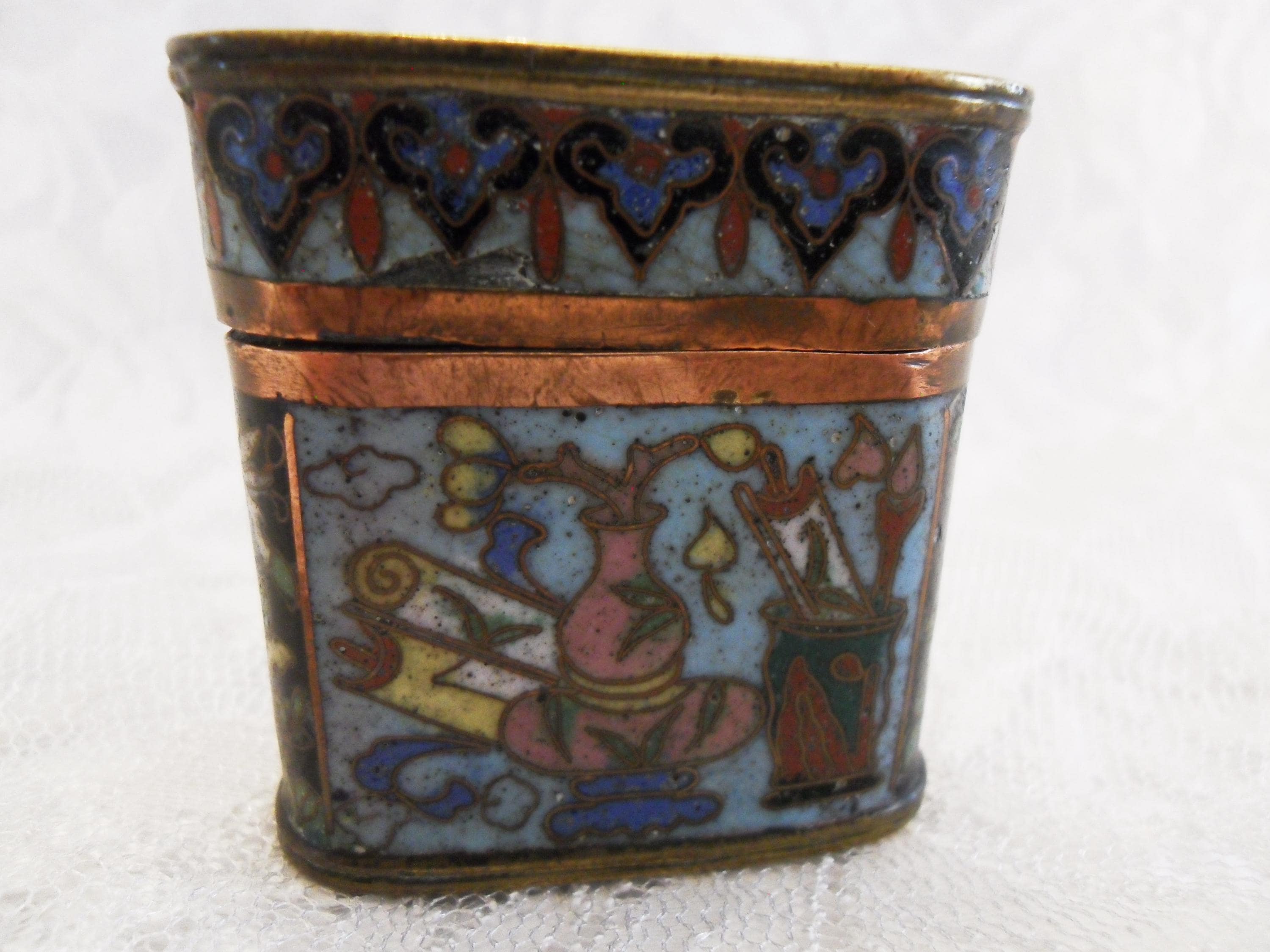 Antique Chinese Cloisonne Opium Box - Etsy