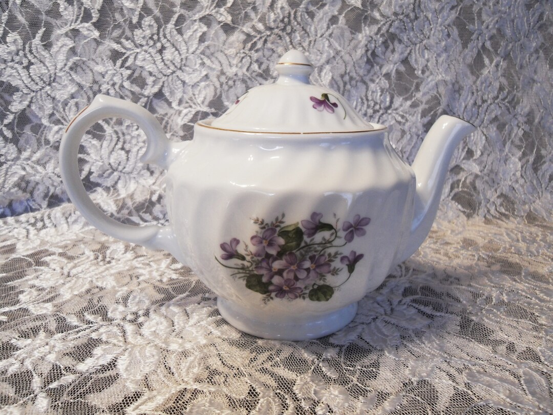 Formalities by Baum Bros. Porcelain Violet Tea Pot - Etsy