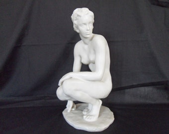 Vintage Rosenthal Sculpture "Die Hockende" "The Squad" Fritz Klimsch , Large Size Model