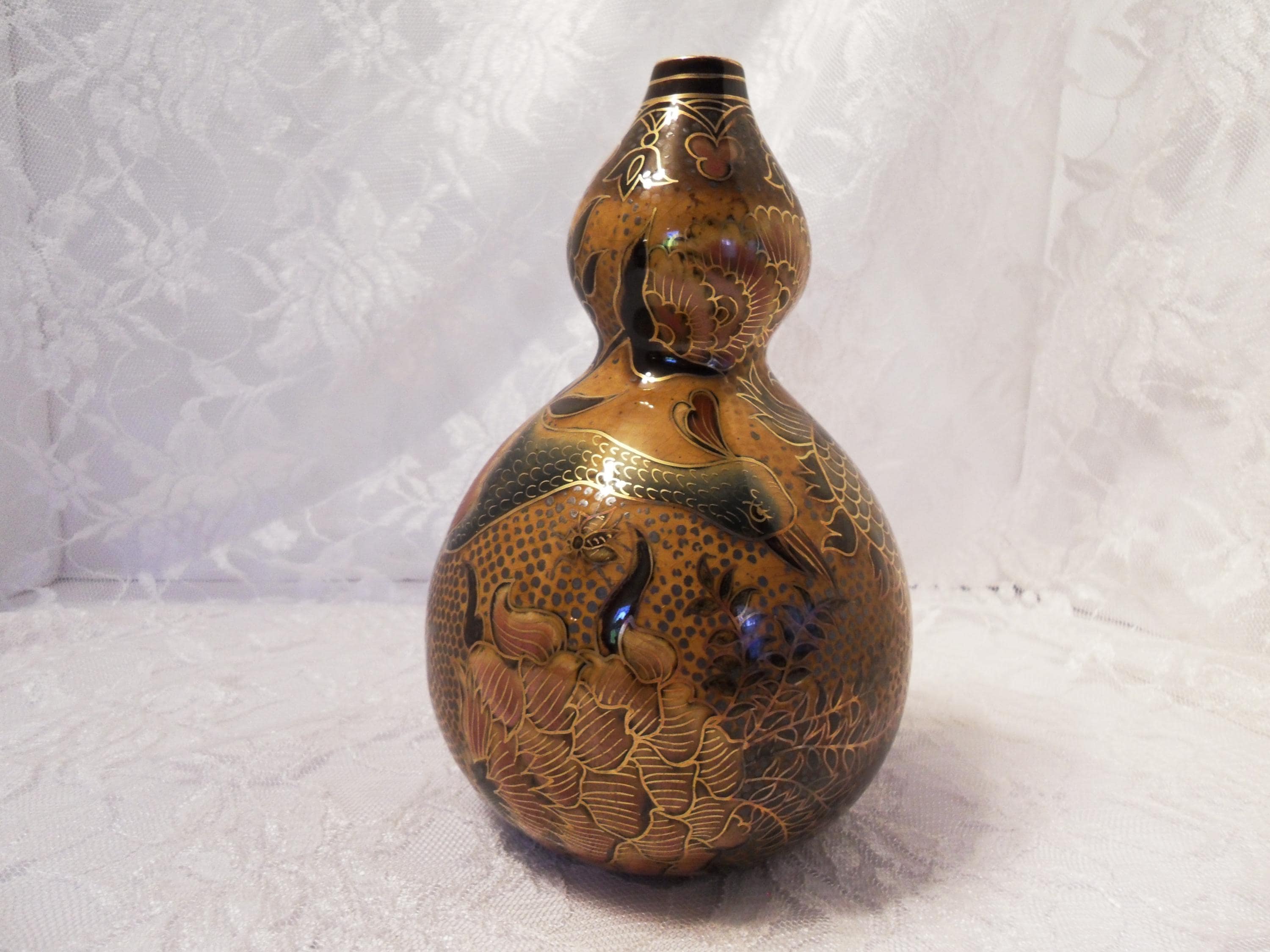 Antique Zsolnay Vase by Julia Zsolnay C. 1879 (kabakvaza/eggplant