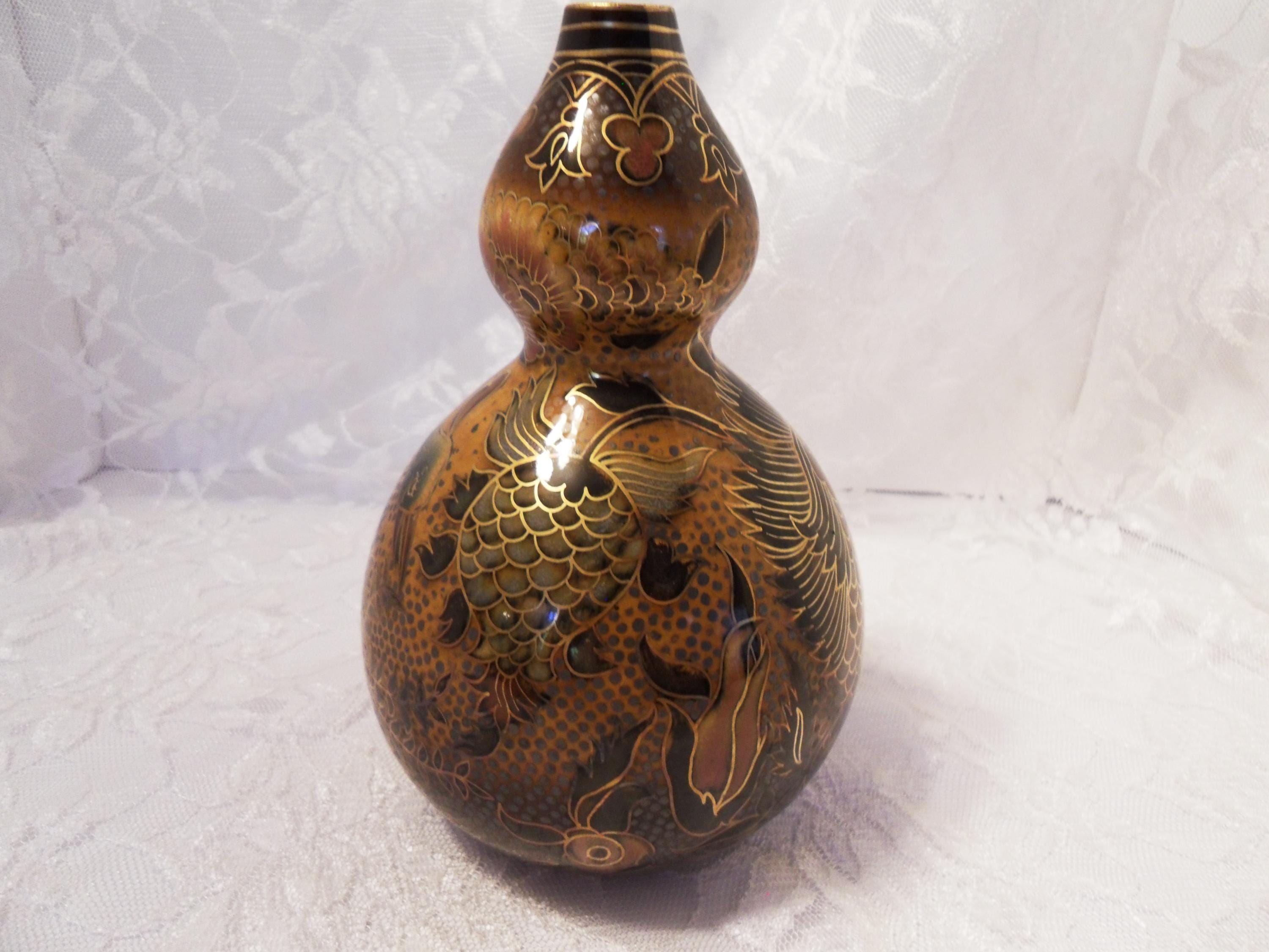Antique Zsolnay Vase by Julia Zsolnay C. 1879 (kabakvaza/eggplant