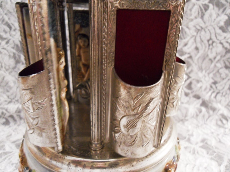 Capodimonte Carousel Music Box Lipstick Holder W Swiss Reuge Etsy