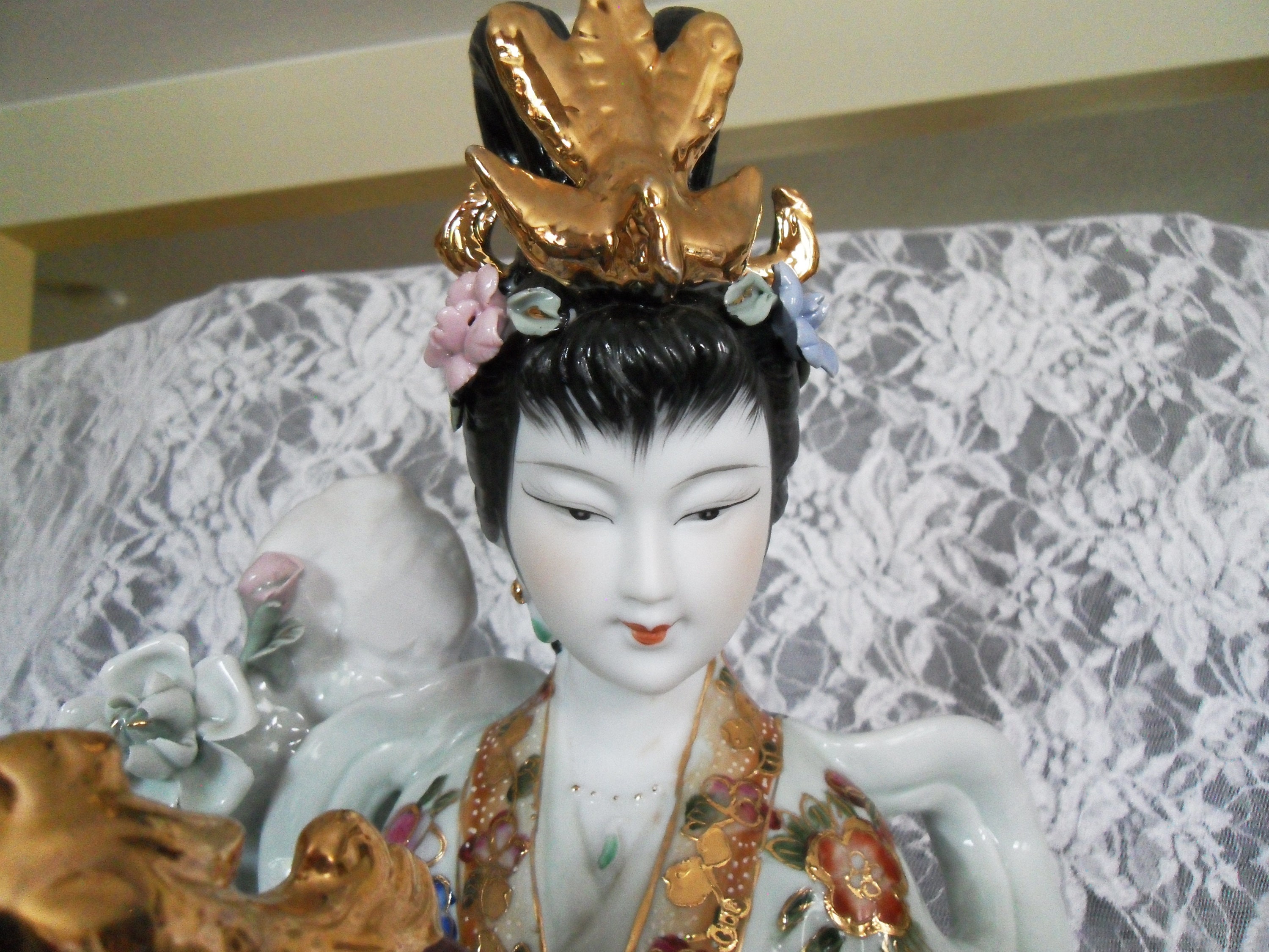 Vintage Oriental Asian Geisha Porcelain Figurine Etsy