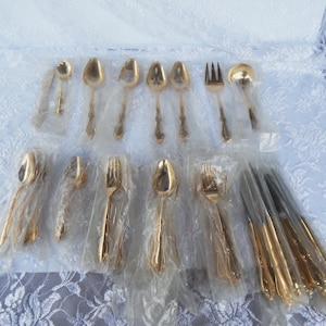 Vintage 1847 Rogers Bro. Goldenes Jubiläum Besteck 56-teiliges Set für 8, nie benutzt.