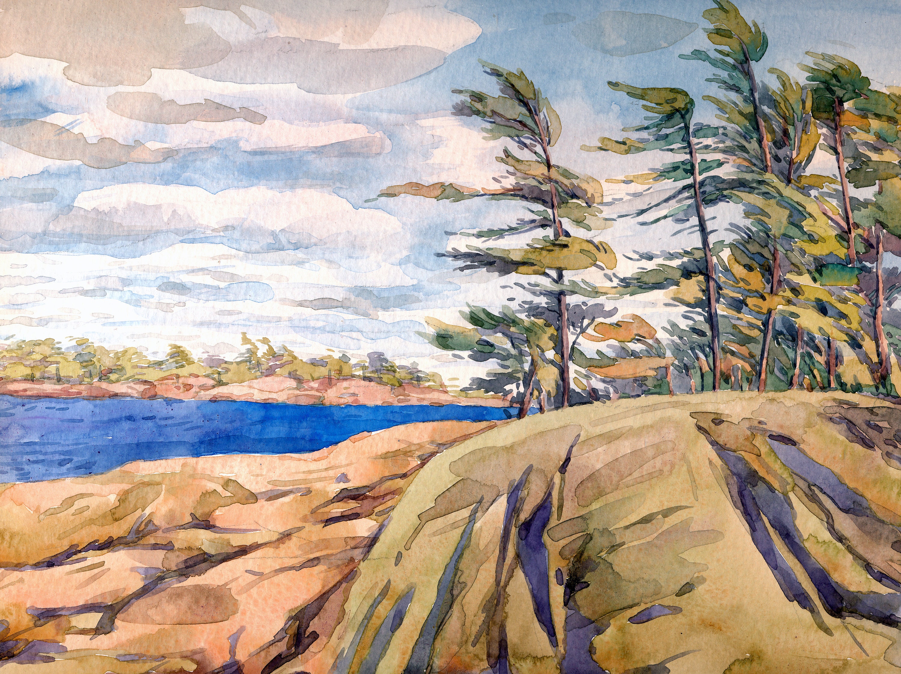 Georgian Bay  Original watercolor  Canadian landscape  8 x 11