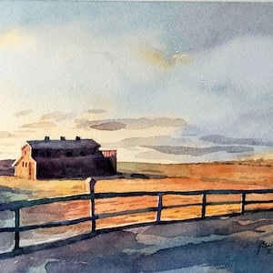 Alberta landscape Canadian landscape Original watercolor painting