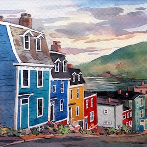 Halifax Watercolor Painting: Nova Scotia East Coast Landscape Art (8.5&quot; x 11&quot;)