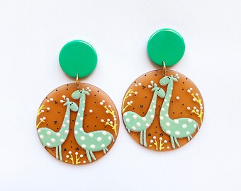 Giraffe Earrings Etsy