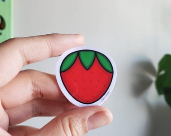 Ode'imin—Strawberry Sticker | Vinyl Sticker | Indigenous Sticker | Laptop Sticker | Water Resistant