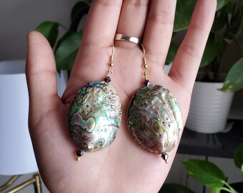 Abalone Shell Earrings 3"