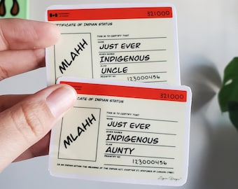 Status Card Stickers | Vinyl Sticker | Indigenous Sticker | Laptop Sticker | Water Resistant