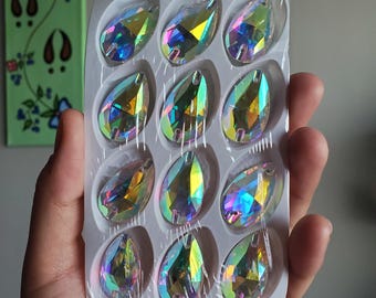Teardrop sew-on glass crystals 17x28mm | Glass Crystals | Sew on Crystals