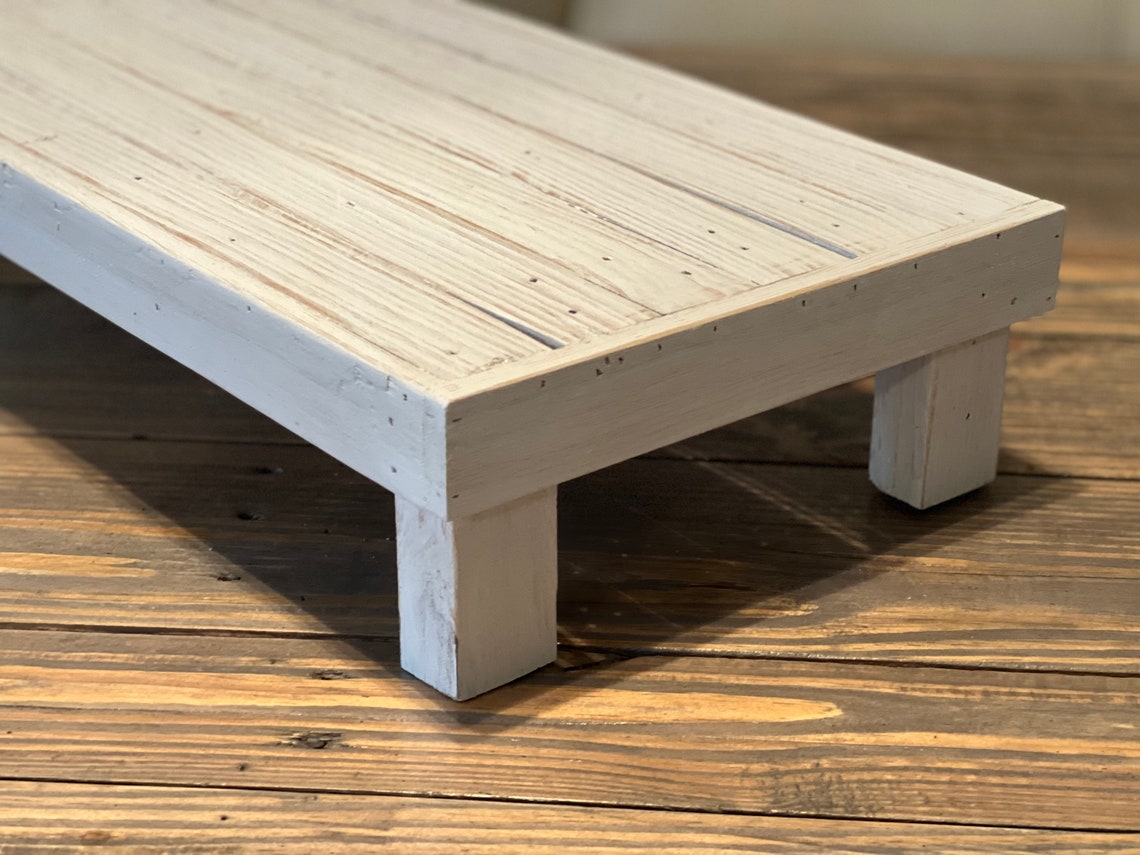 Rustic Wood Tray Riser Tray Stand Wood Stand Pedestal Tray Etsy