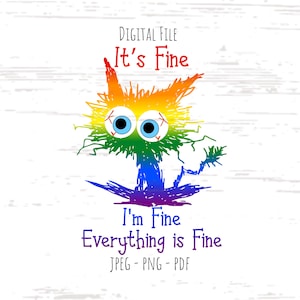 Det är bra, jag är bra, allt är bra, Pride png, Pride, digital fil, direktnedladdning, sublimering, jpeg, png, pdf