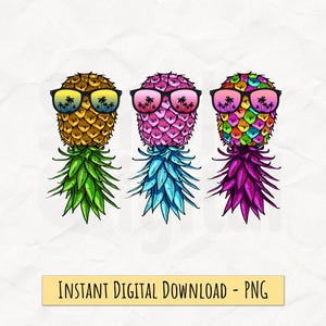 Upside Down Pineapples with Sunglasses png, Pineapple png, Summer png, Cute Pineapple, Digital File, Sublimation, png