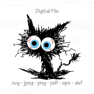 Stressé chat svg, son beau chat svg, fichier numérique, téléchargement immédiat, Sublimation, svg, jpeg, png, pdf, eps, dxf, couper fichier SVG