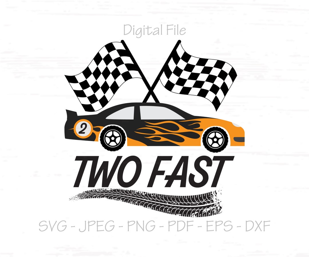 Two Fast Svg, Second, 2nd, Birthday, Digital File, Instant Download ...