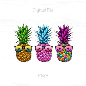サングラスをかけたパイナップル png、パイナップル png、夏 png、かわいいパイナップル、デジタル ファイル、昇華、png、透明な背景