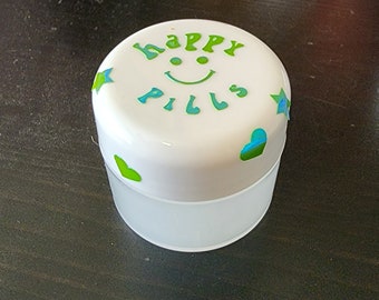 Happy Pills Small Pill/Medication Holder Container