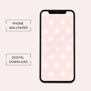 Elegant Snowflake Phone Wallpaper Digital Download